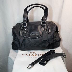 Coach Ashley Signature Satchel Purse Handbag in Black Vintage No. F1249-F19242